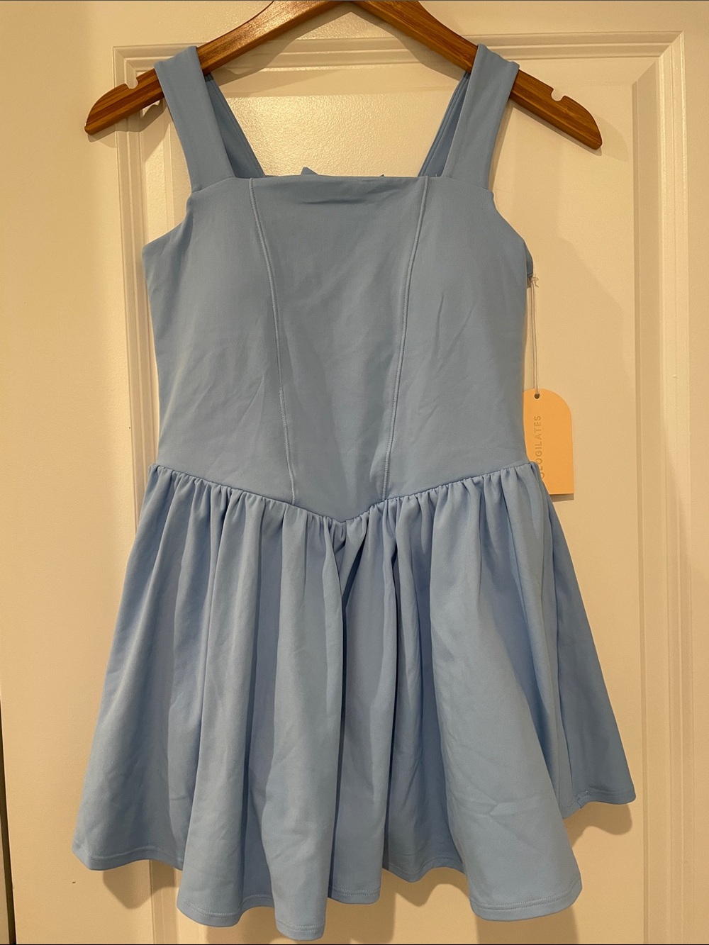 Blogilates girls blue princess bow back dress size xxl 16/18 nwt